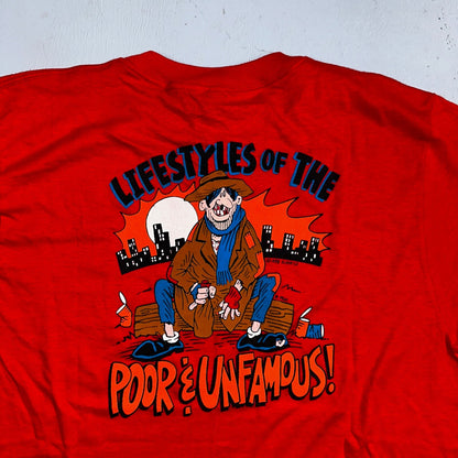 Poor and Unfamous VTG T Shirt 1988 Sunrise Funny Alcoholic Humor 80s Anvil Rap
