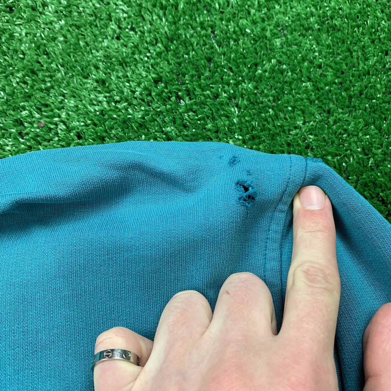 Nike Vintage Sweatshirt Mens T Shirt Tonal Hoodie Center Swoosh Blue 80s Rap