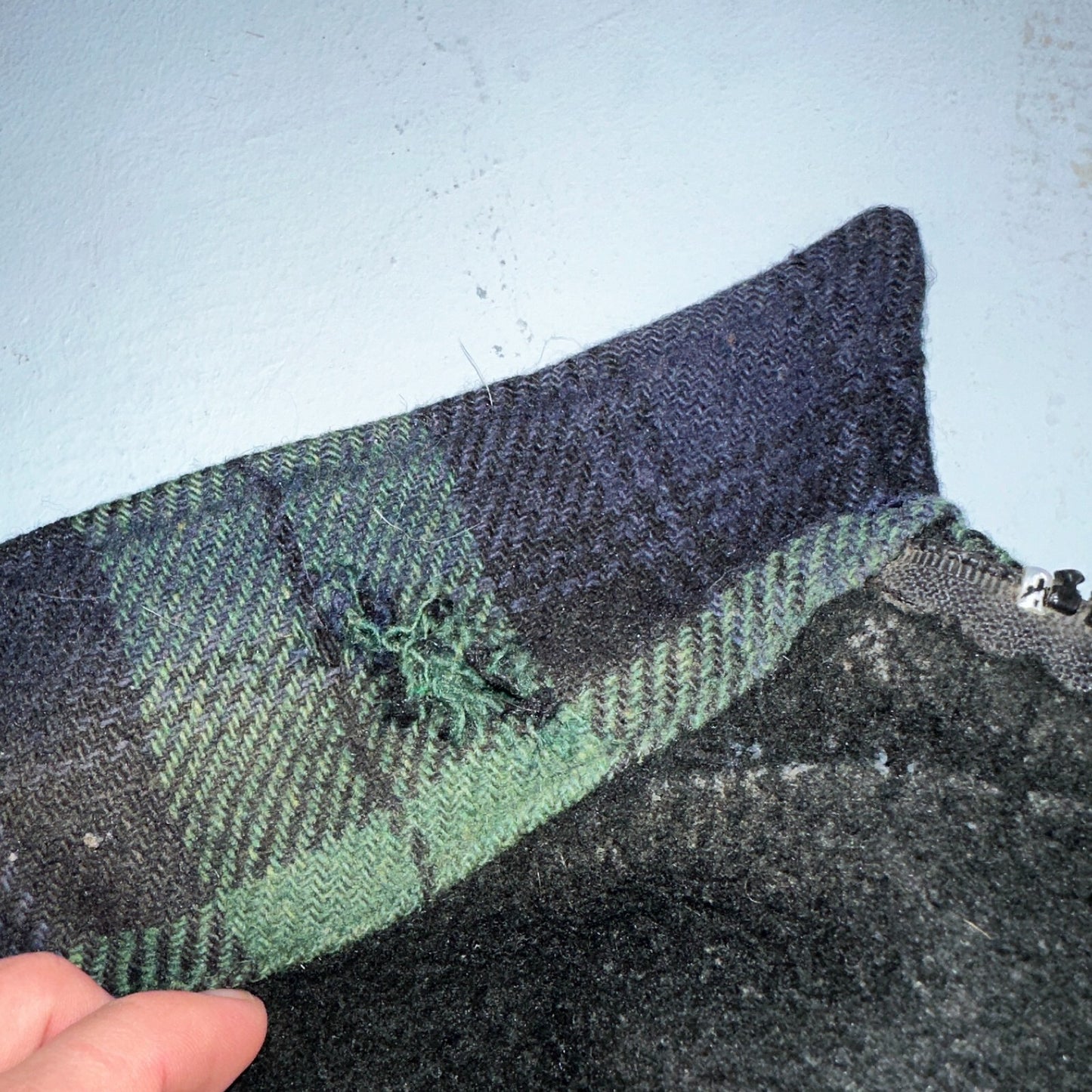 Vintage Codet Mens Shirt Jacket Plaid Blue Green Mackinaw Wool Shacket Size L