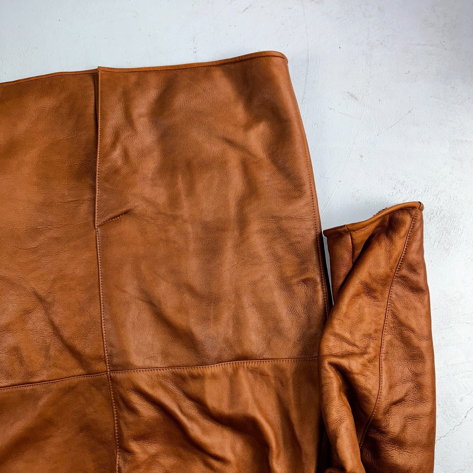 Bobby Jones XL Mens Coat Safari Parka Brown Leather Fur Lined Classy Long