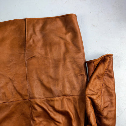 Bobby Jones XL Mens Coat Safari Parka Brown Leather Fur Lined Classy Long