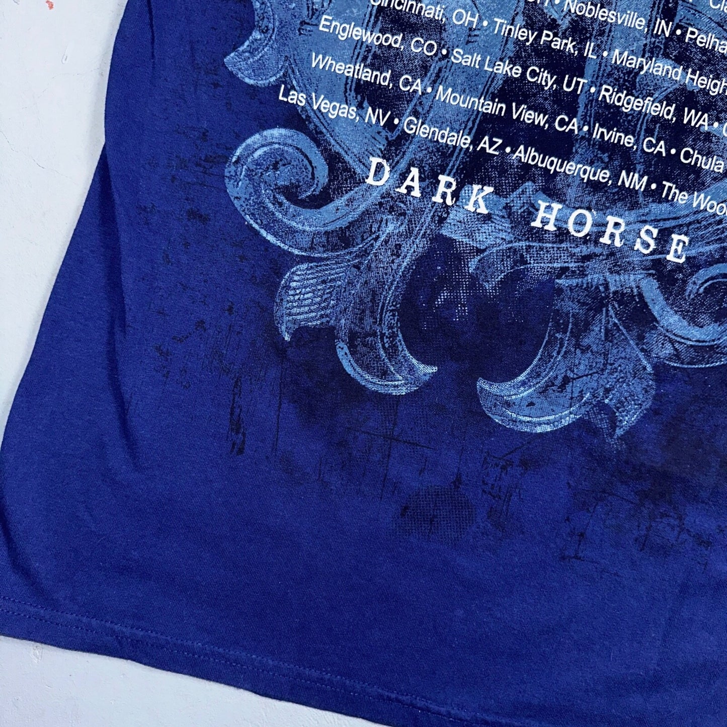 NICKELBACK Dark Horse 2008 Tour VTG Medium Blue Graphic Alt Rock T-Shirt