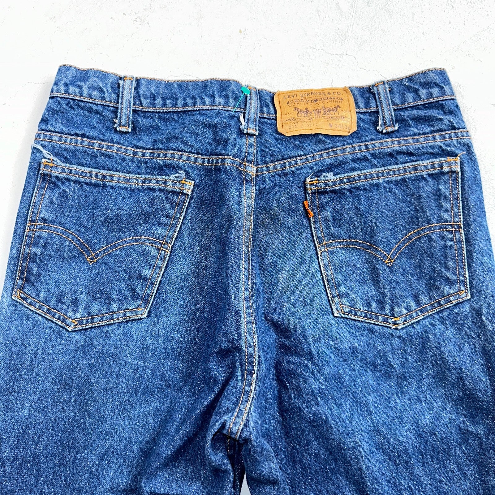 Levis 517 Vintage 80s USA Orange Tab Bootcut Flare Blue Jeans 34x36 Act31x35