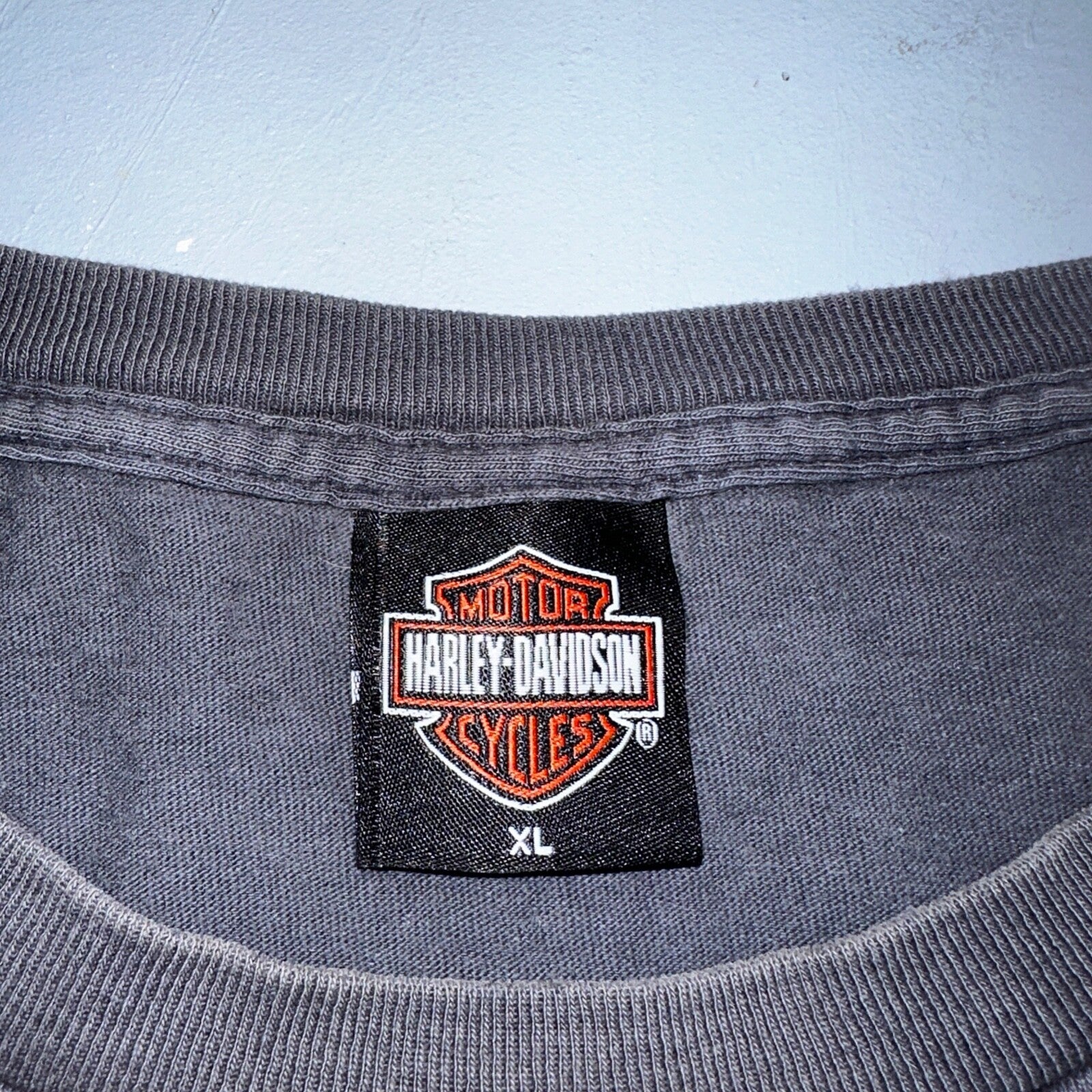 Harley Davidson Eugene Oregon VTG T Shirt Doyles Grunge Faded Black Y2K USA