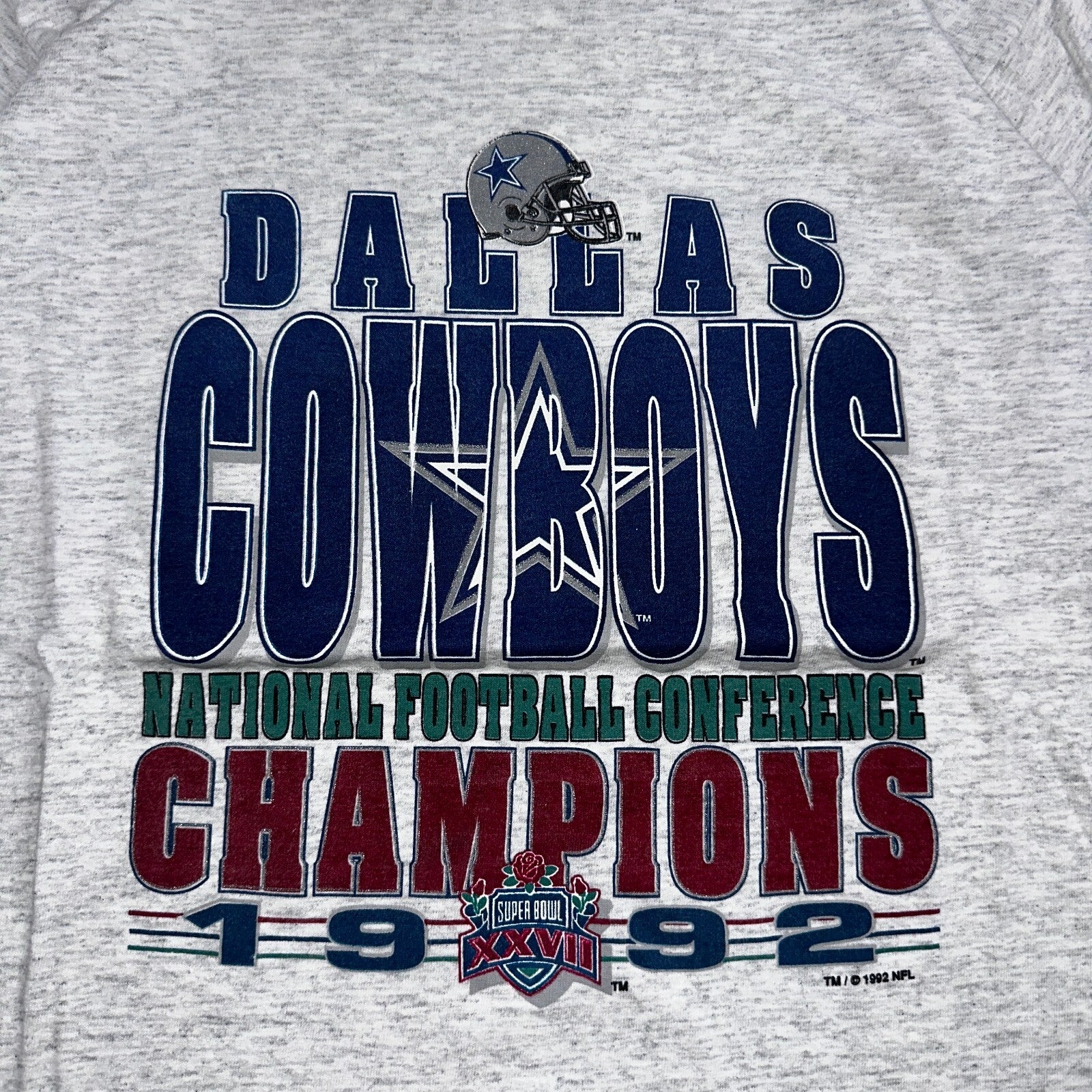 Dallas Cowboys Champions 1992 VTG T Shirt 90s Kids XL Rock Football Sports Youth