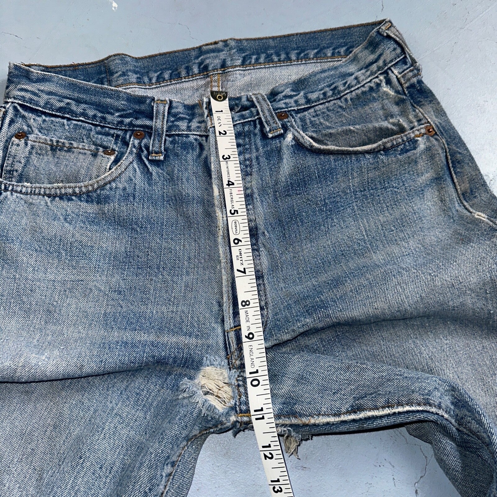 Levis 501 VTG 70s SS Redline Selvedge Jeans XX Thrashed Ripped Act 29x29