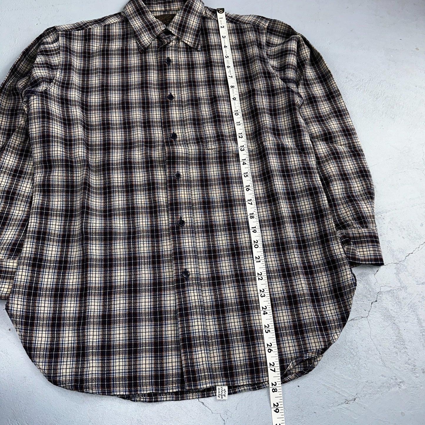 Vintage Pendleton Shirt Mens M Wool Plaid Flannel USA Button 1970s 70s Brown