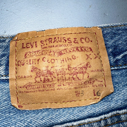 Levis 501 Vintage 90s USA XX Straight Leg Jeans Blue Light Wash 34x36 Act 32x35
