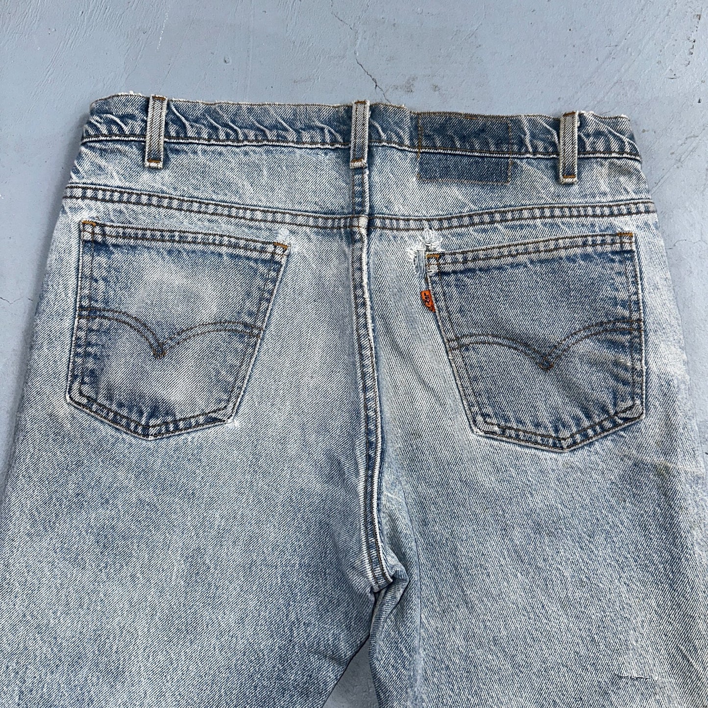 Levis 517 Vintage 80s USA Orange Tab Bootcut Flare Blue Worn Jeans Act 32x29