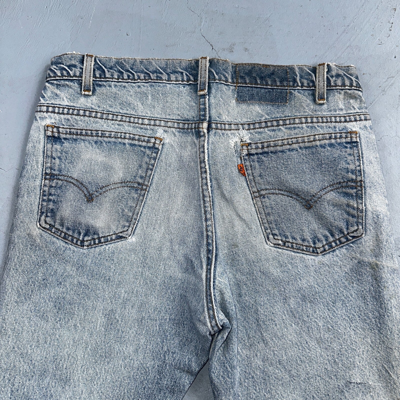 Levis 517 Vintage 80s USA Orange Tab Bootcut Flare Blue Worn Jeans Act 32x29
