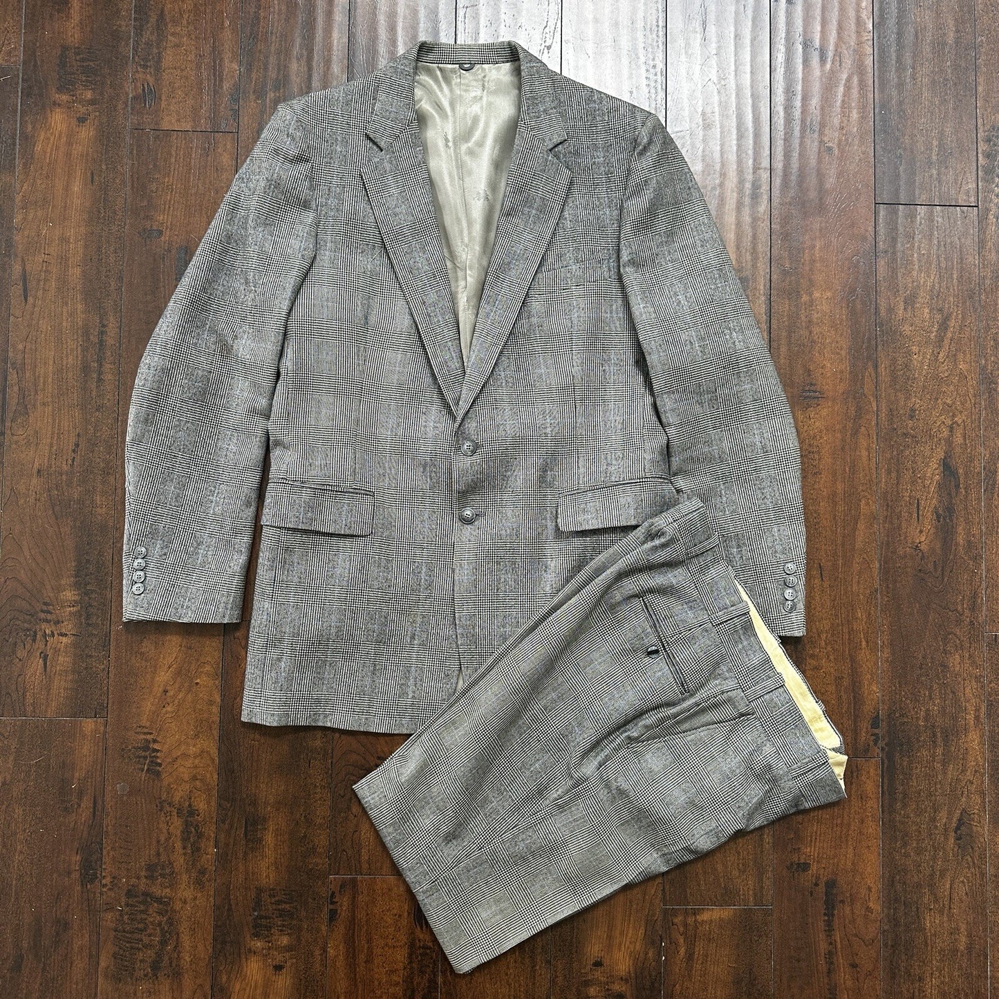 1970s 1980s Gray Oregon Wool Sport Jacket VTG Mens Suit 44 34x32 Rockabilly