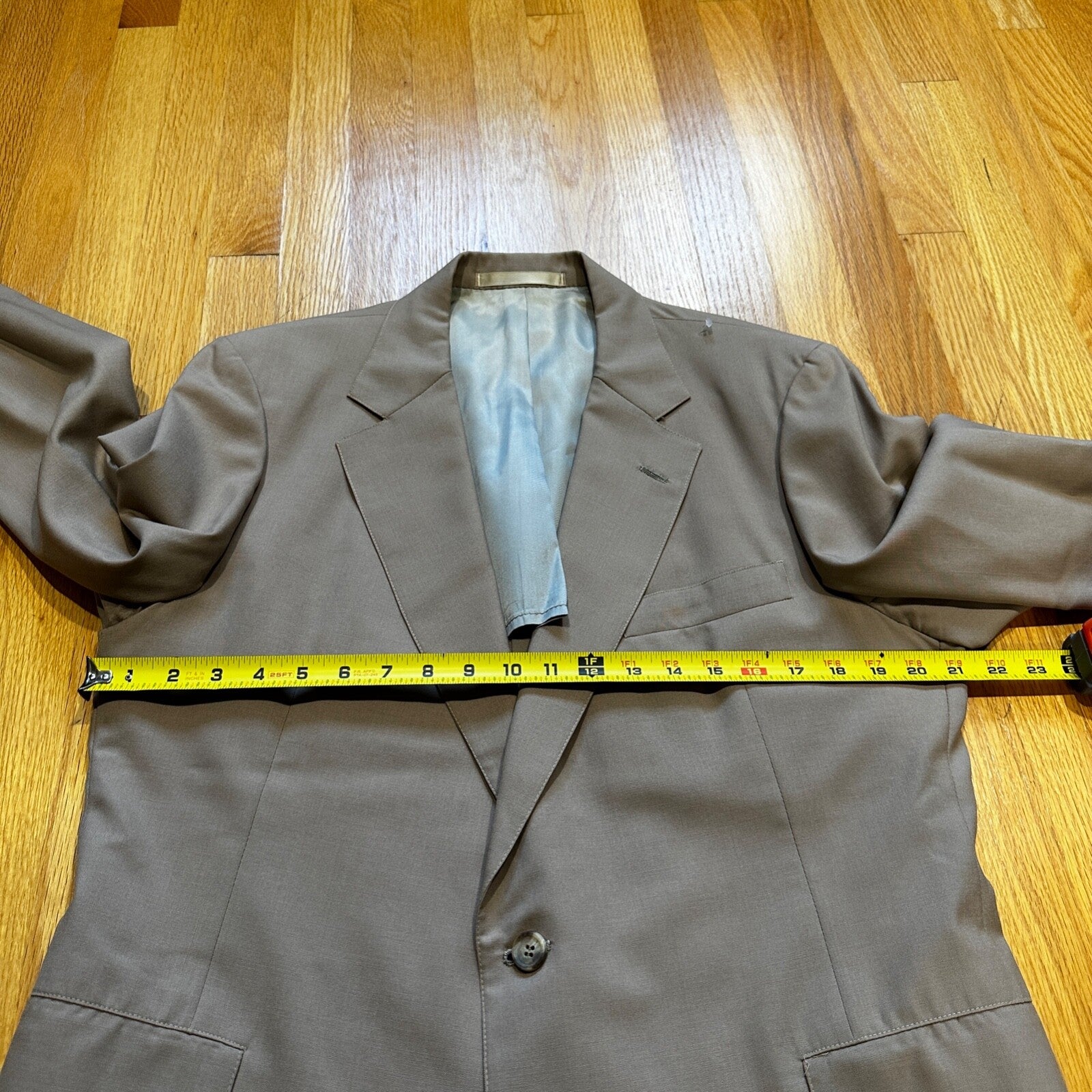 1960s Beige Sport Jacket VTG Mens Suit 44 36x29 Rockabilly Solid Tan Pants 60s
