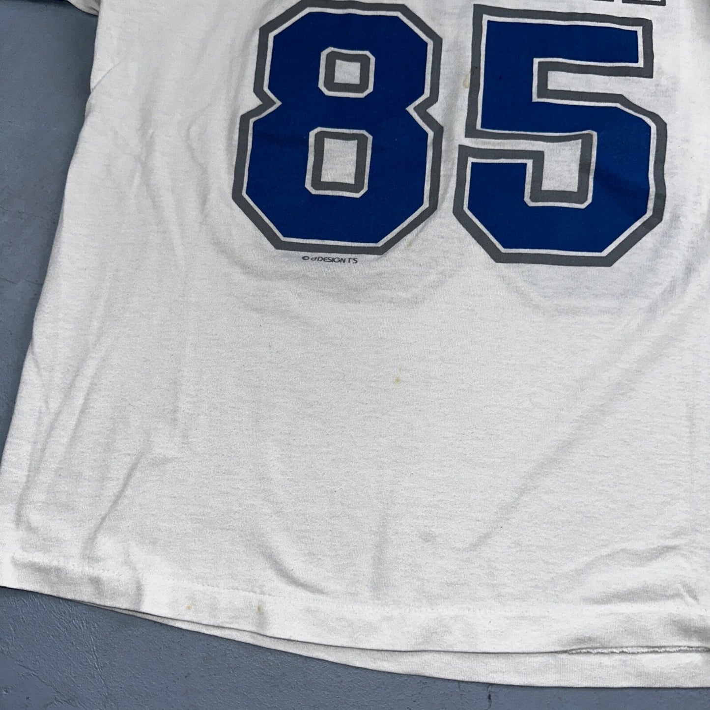 Kauai Hawaii 1985 VTG T Shirt 85 Jersey Style Tee Double Sided Graphic Numbers