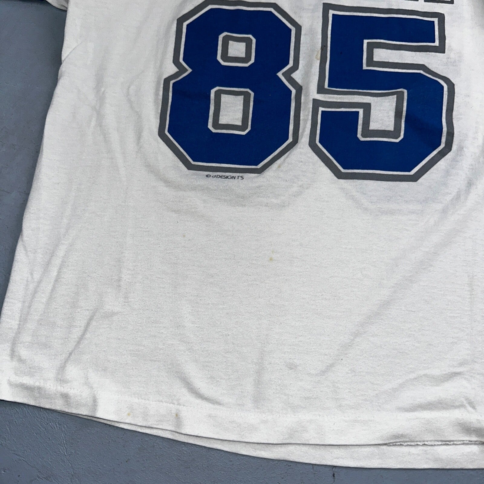 Kauai Hawaii 1985 VTG T Shirt 85 Jersey Style Tee Double Sided Graphic Numbers