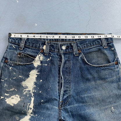 Levis 501 Vintage 80s USA XX Straight Leg Jeans Blue 20502 Paint 34x32 Act 32x30