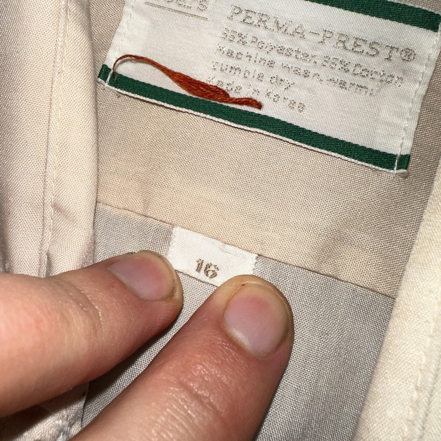 VTG 60s 70s Paint Stained Sears Perma Prest Short Sleeve Camp Shirt 16 Thrashed