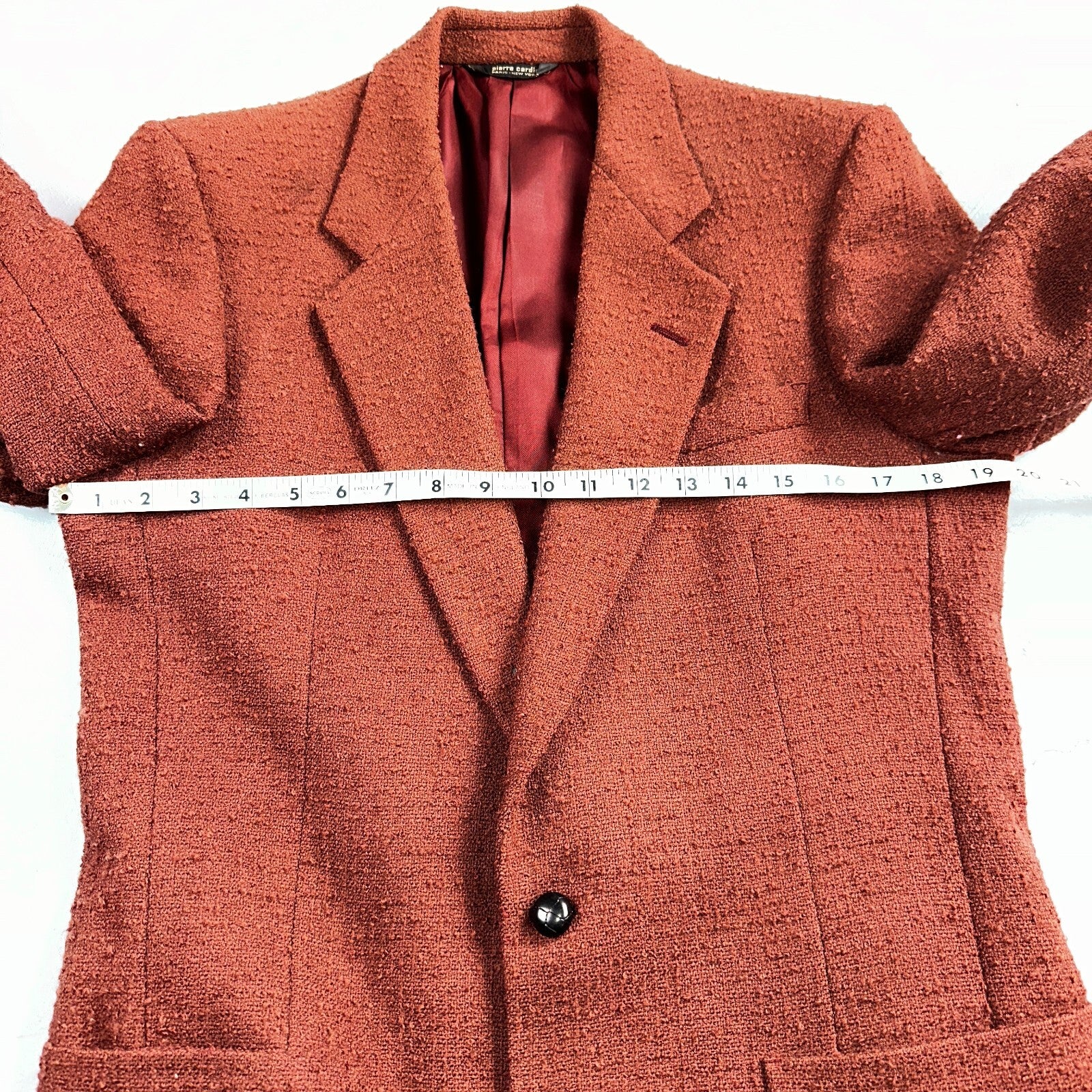 VTG Mens Suit 38 Jacket Sport Coat Rockabilly 80s 90s Red Orange Pierre Cardin