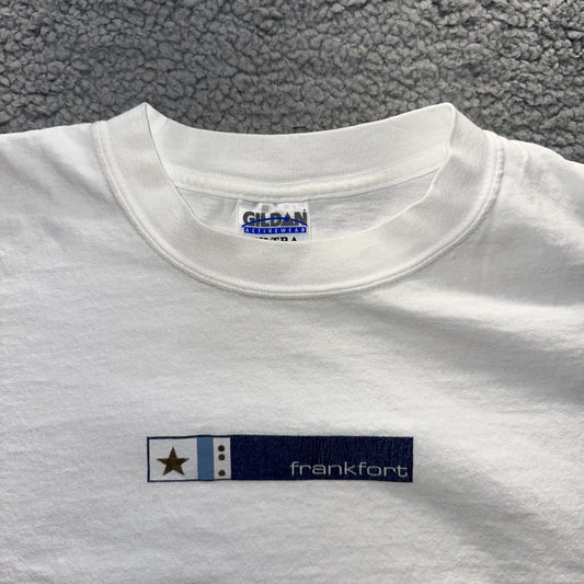Frank Fort Kentucky Vintage T Shirt White Y2K Gildan Sports Usa Start Eames