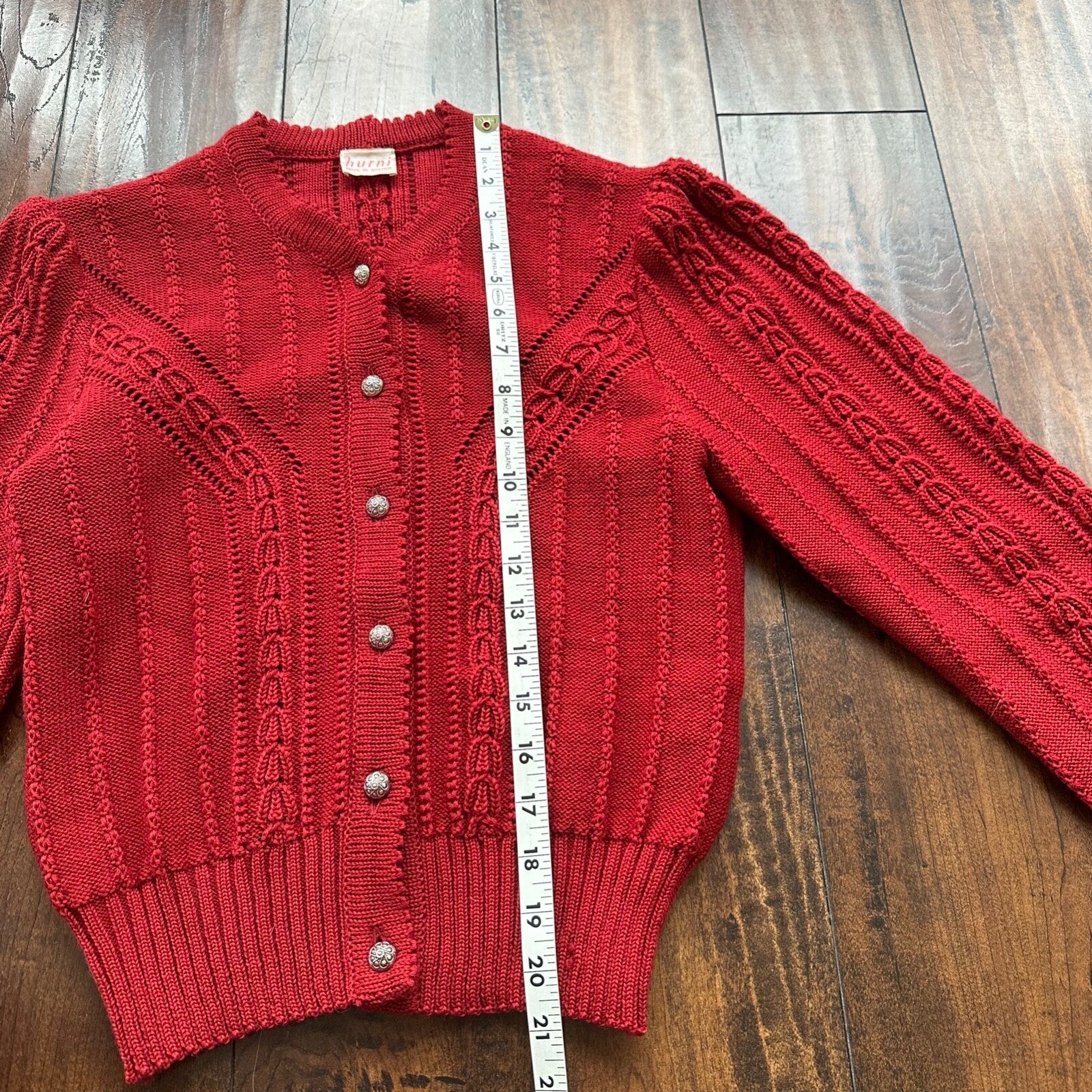 Vintage Hurni Austria Women's Cardigan Sweater 1960s Rockabilly Knit