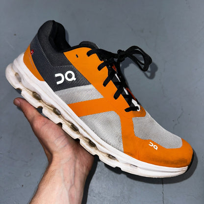 On Cloud Cloud Runner Running Shoes Men’s Sz 12 Orange Gray Athletic Trainers