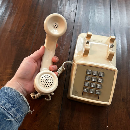 Beige Western Electric Bell System 2500 DM Desk Telephone Push Button Dialing