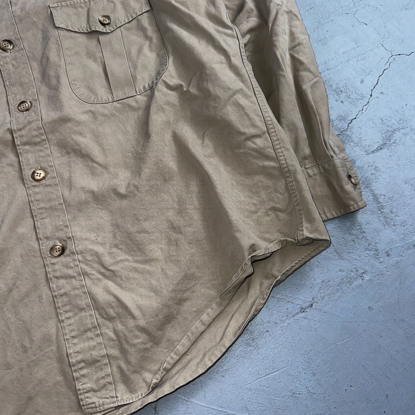 Vintage Abercrombie & Fitch Shirt Mens XL Safari 50s 60s Combed Cotton Hiking