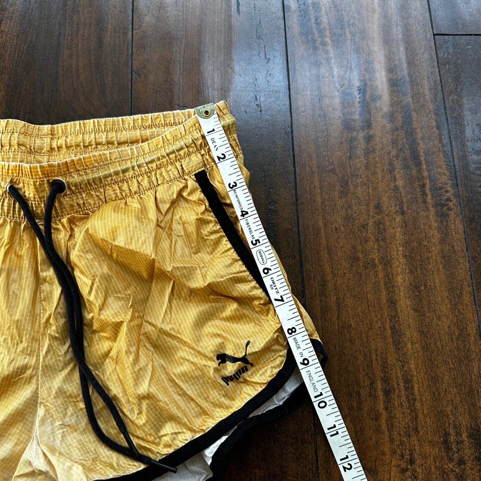 Women's Puma Workout Running Athletic Shorts Yellow Gold Black XS