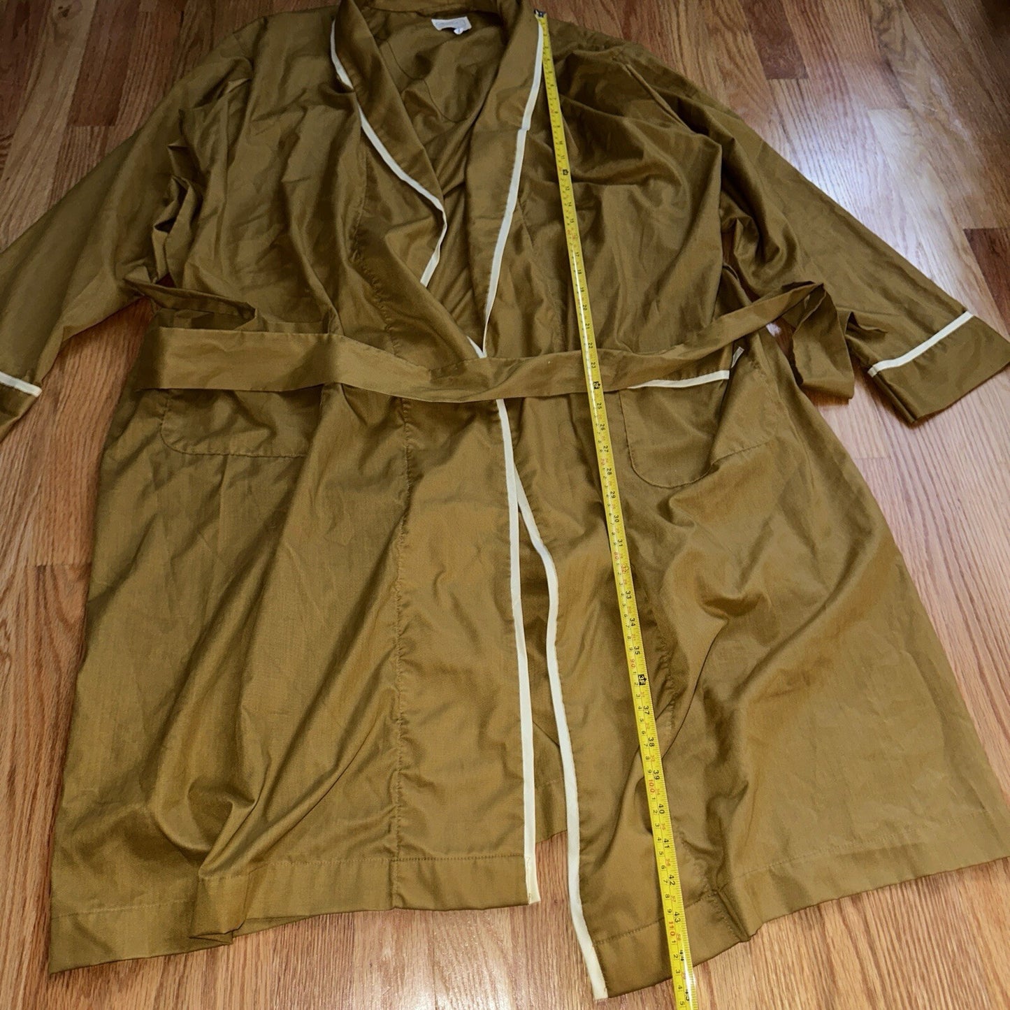 Vintage Pleetway 60s Lounge Robe Smoking Jacket Brown Yellow Toga XL Rockabilly