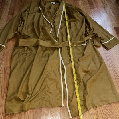 Vintage Pleetway 60s Lounge Robe Smoking Jacket Brown Yellow Toga XL Rockabilly