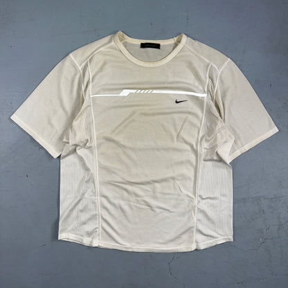Nike Sphere VTG T Shirt 3M Check Textured Short Sleeve White/Yellow Tennis Sport