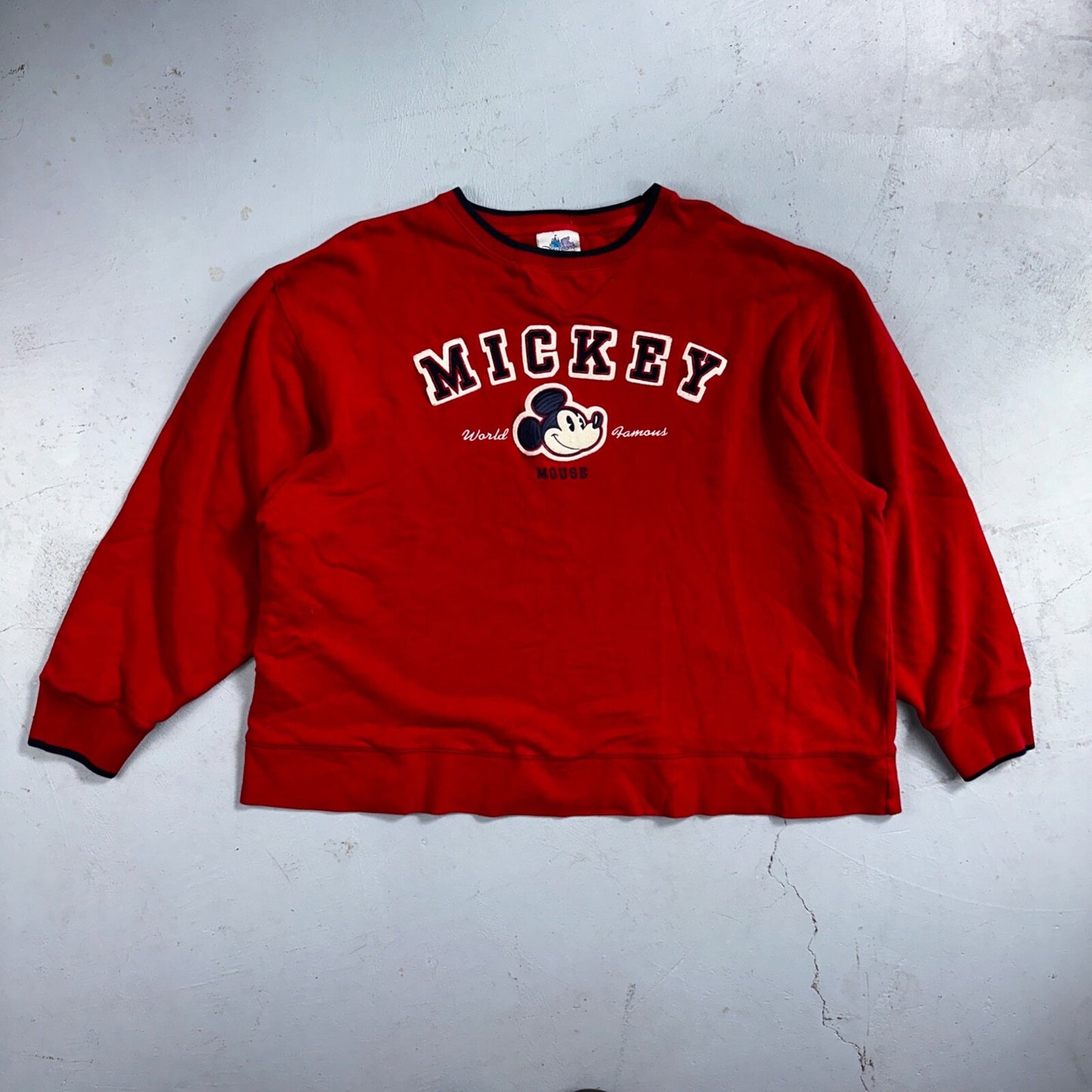 Disney Mickey Mouse VTG Sweatshirt Size XL Red Crewneck Disneyland USA 90s