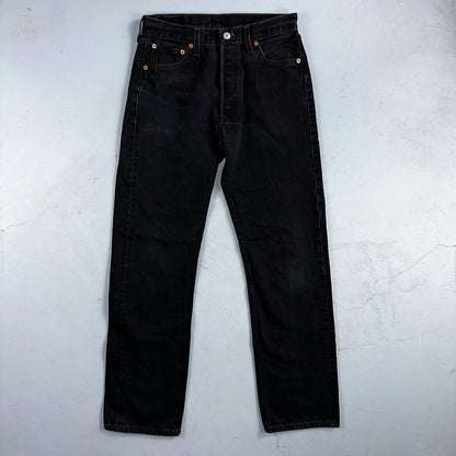 Levis 501 Vintage Y2K XX Straight Leg Jeans 90s Black Wash 30x32 Act 28x30