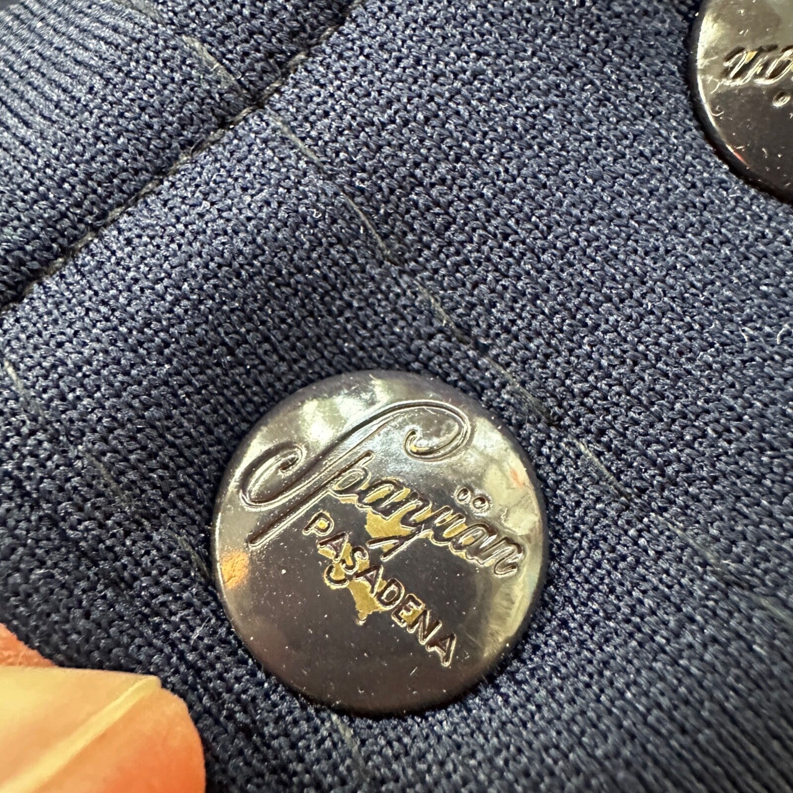 VTG 80's Spanjian Athletic Basketball Shorts Men's SZ L Navy Blue Made In USA