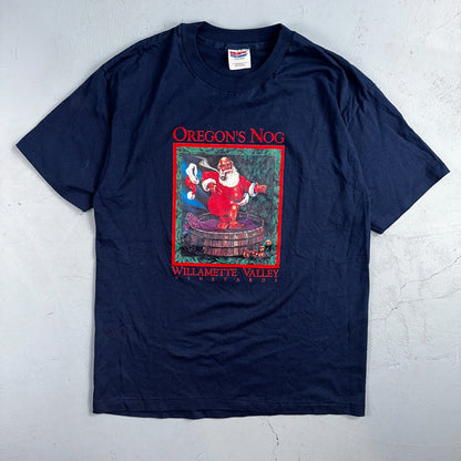 Oregon Santa Claus Feet Wine VTG T Shirt USA Funny Graphic Christmas Holiday