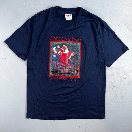 Oregon Santa Claus Feet Wine VTG T Shirt USA Funny Graphic Christmas Holiday