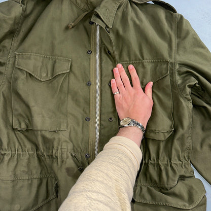 Vintage US Army Military OG 107 M-1951 Field Coat Jacket Mens Size M M65 1957