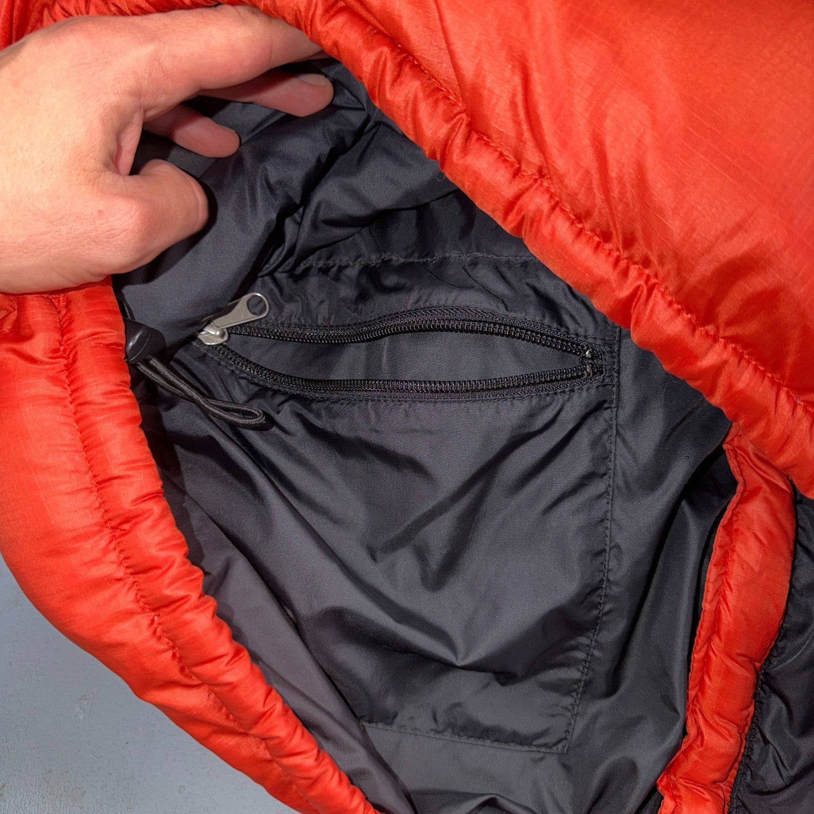 VTG The North Face 90s Nupste Vest XL Goose Down Orange Warm Damaged TNF