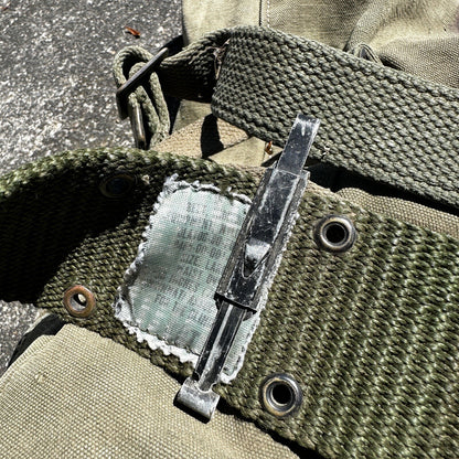 Korea US GI Gas Mask Bag Original Backpack Belt WWII Haversack 1960s?
