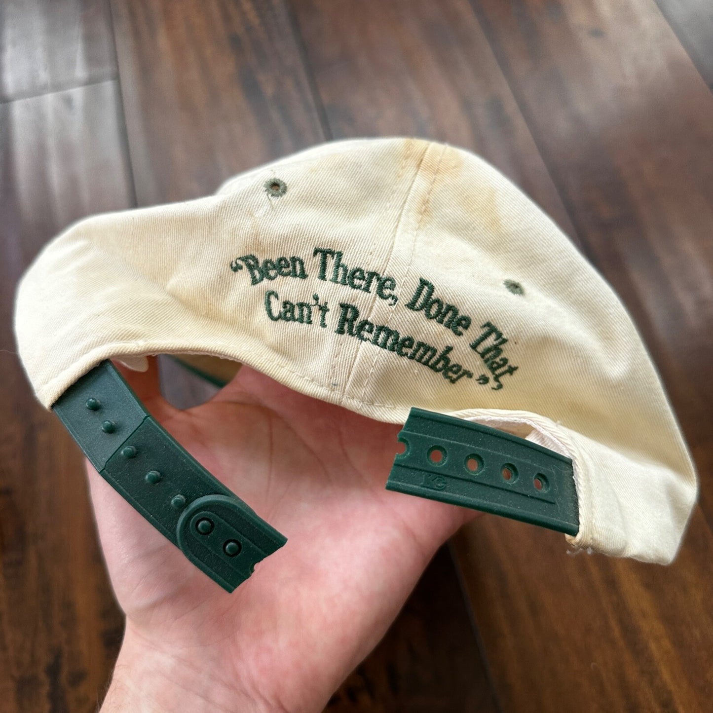 Antique Person BROKEN VTG Hat Cap Snapback Genuine Funny Humor Old Trash Hunt