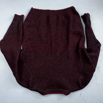 Woolrich Vintage Sweater Men’s XL Red Wool Blend Rag Sweater Chunky Collar 80s