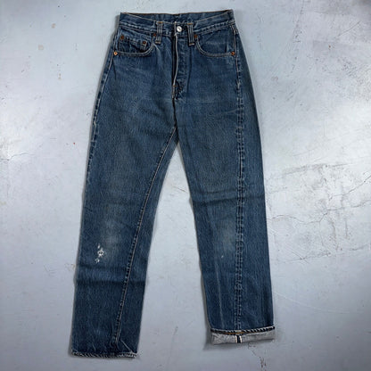 Levis 501 Vintage 80s Redline Selvedge USA XX Jeans Med Wash 27x34 Act 24x30