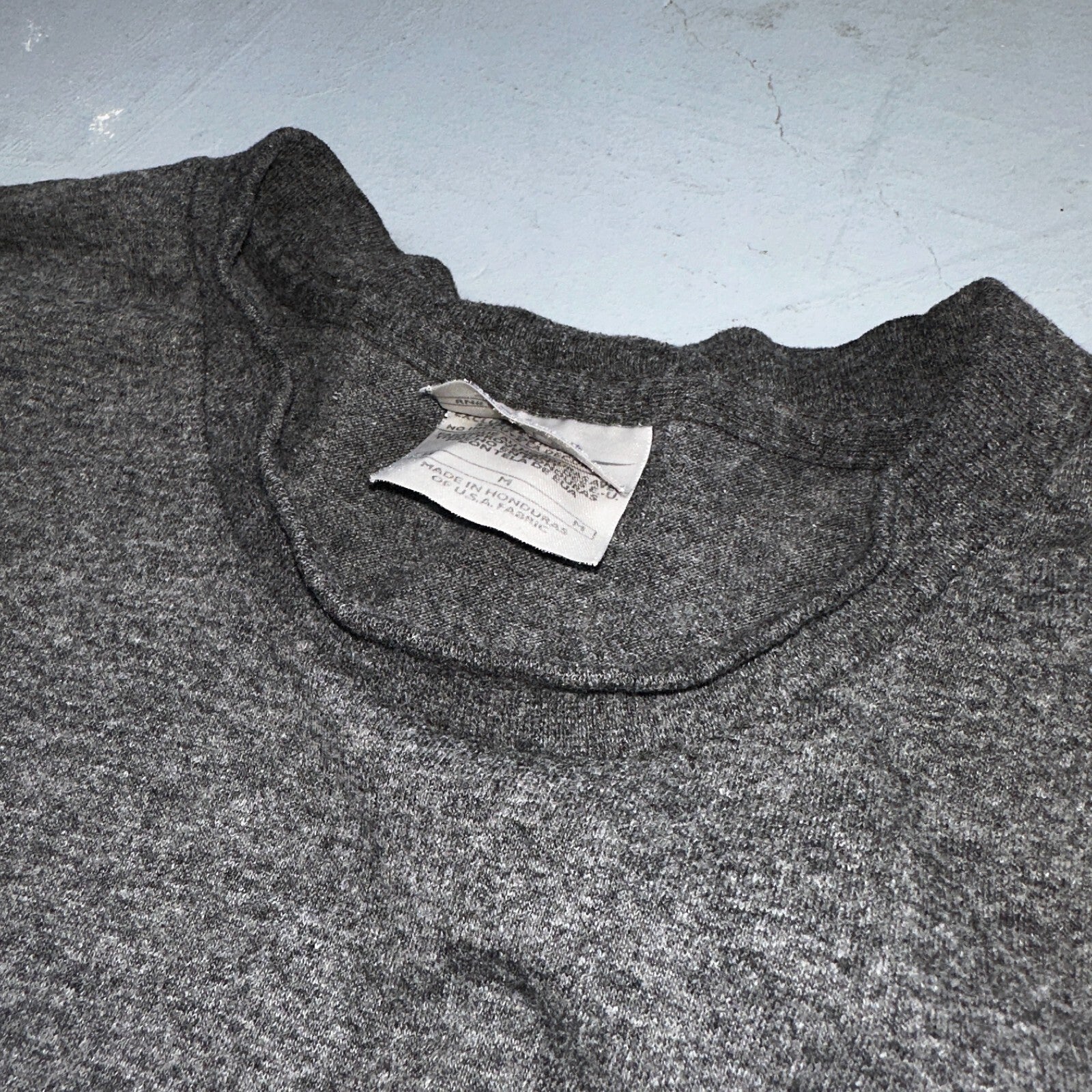 Nike Y2K Silver Tag Medium VTG T Shirt Side Center Swoosh Simple Heather Gray