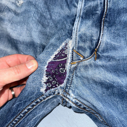 Diesel Larkee Bootcut Stretch Jeans Mens 36x30 Blue Straight 008M2 Whisker Italy