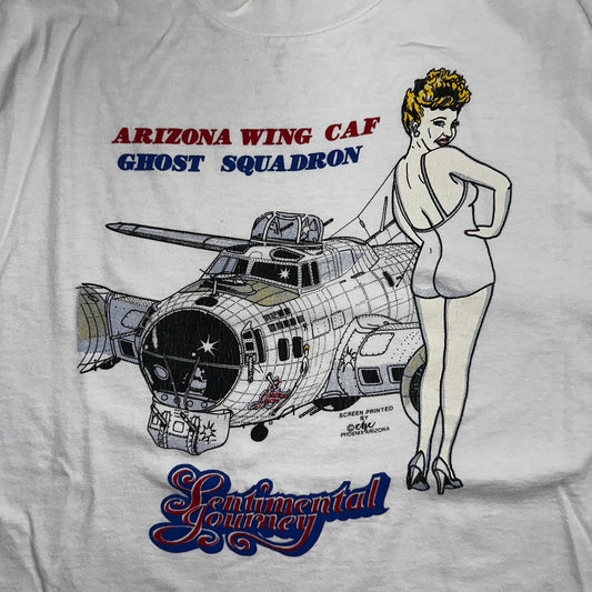 Vintage Arizona Wing Caf Ghost Squadron Sentimental Journey T-Shirt Size XL