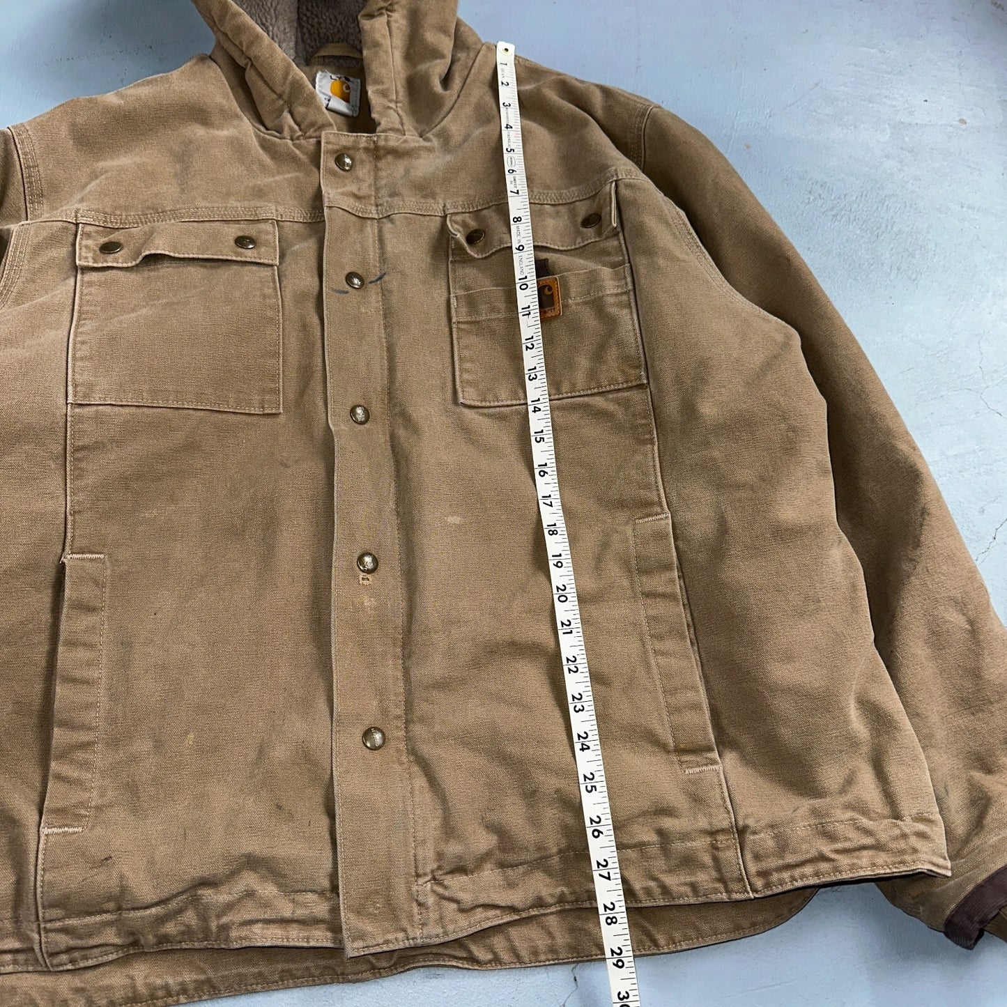 Carhartt VTG Bartlett Jacket 2XL Regular Brown Hooded Sherpa Lined 102285 Y2K