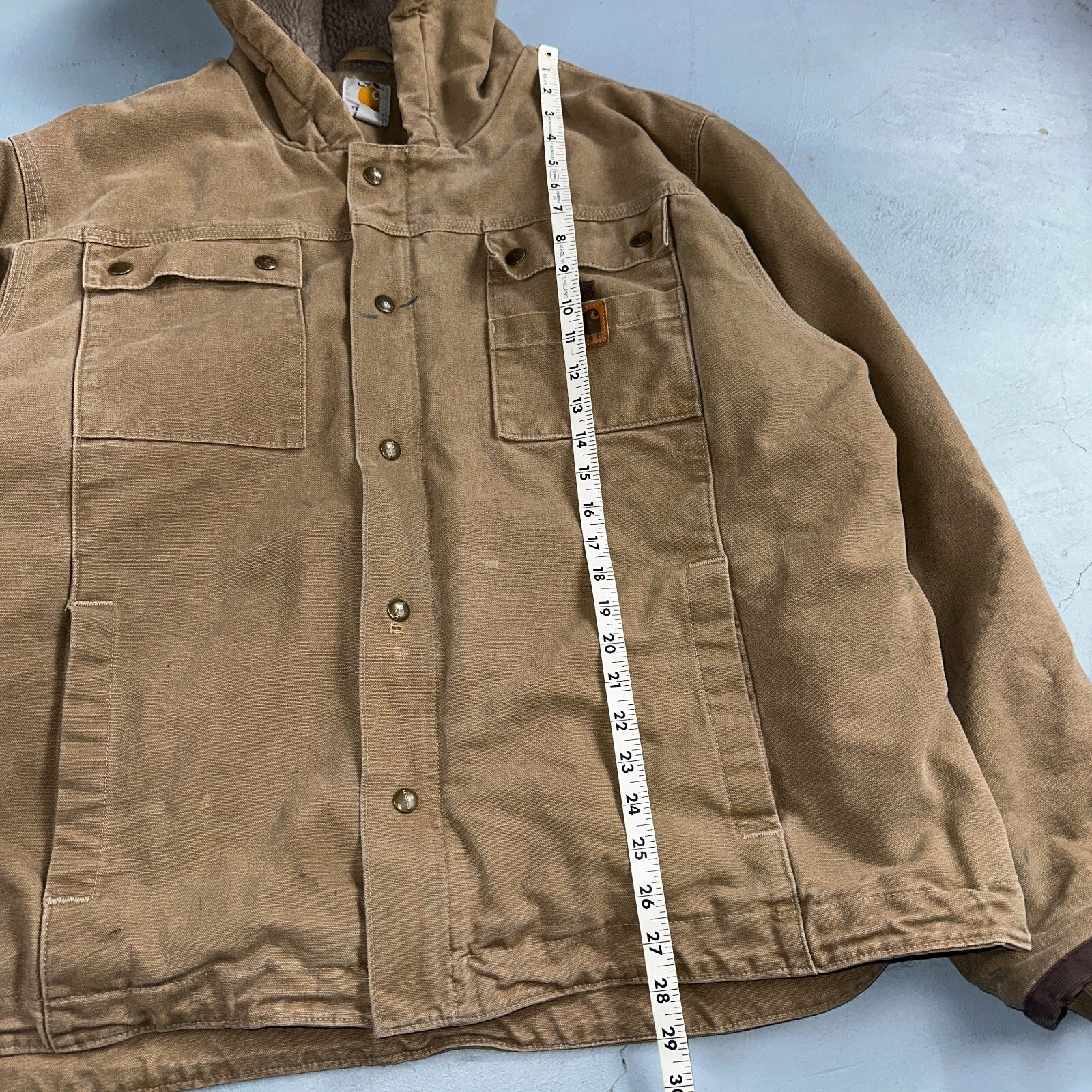 Carhartt VTG Bartlett Jacket 2XL Regular Brown Hooded Sherpa Lined 102285 Y2K