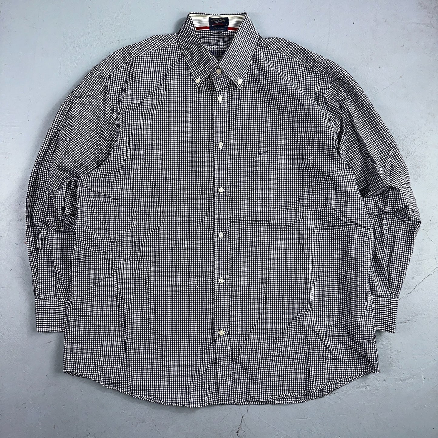 Paul & Shark Yachting Mens 44 Long Sleeve Button Down Shirt Checkered Hamptons