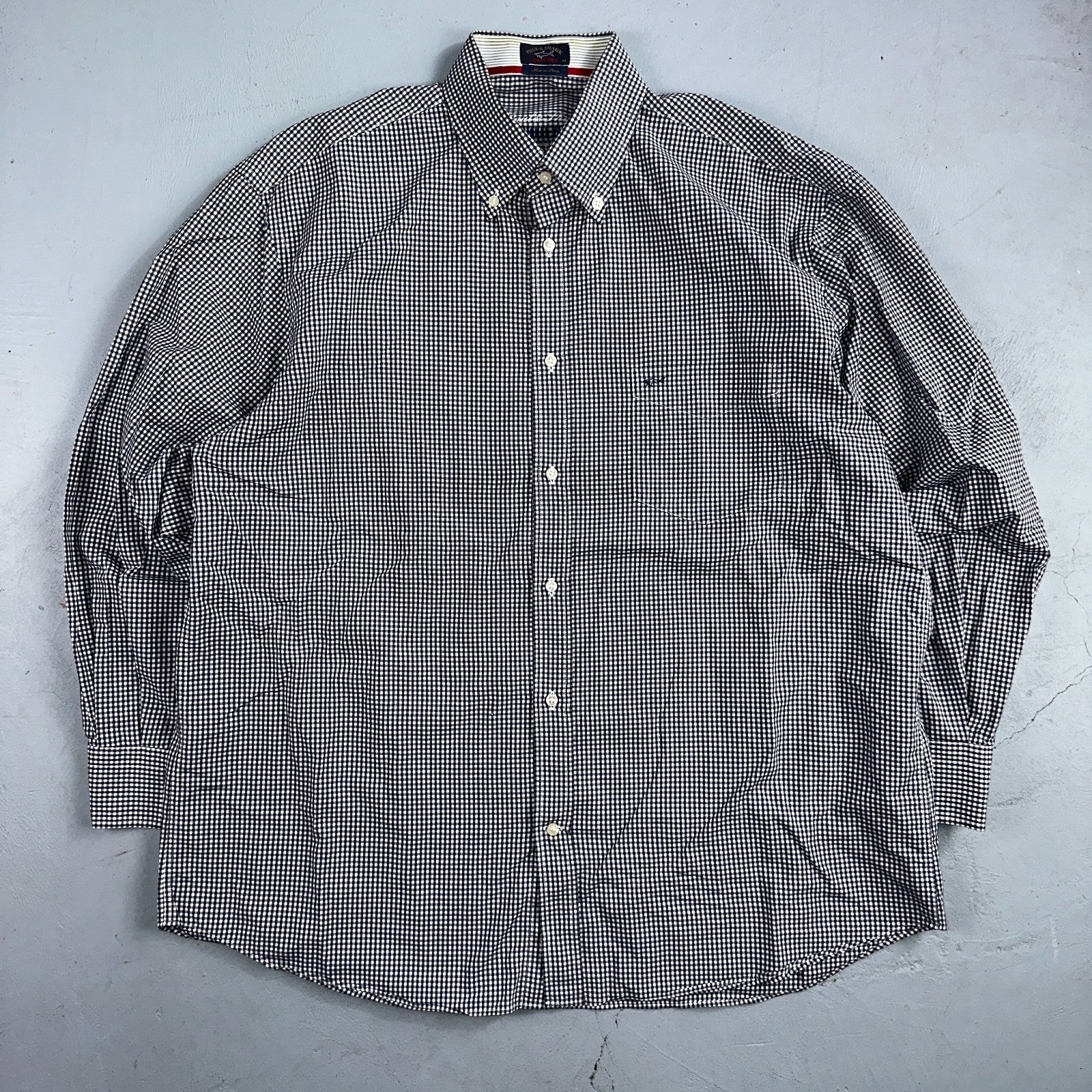 Paul & Shark Yachting Mens 44 Long Sleeve Button Down Shirt Checkered Hamptons