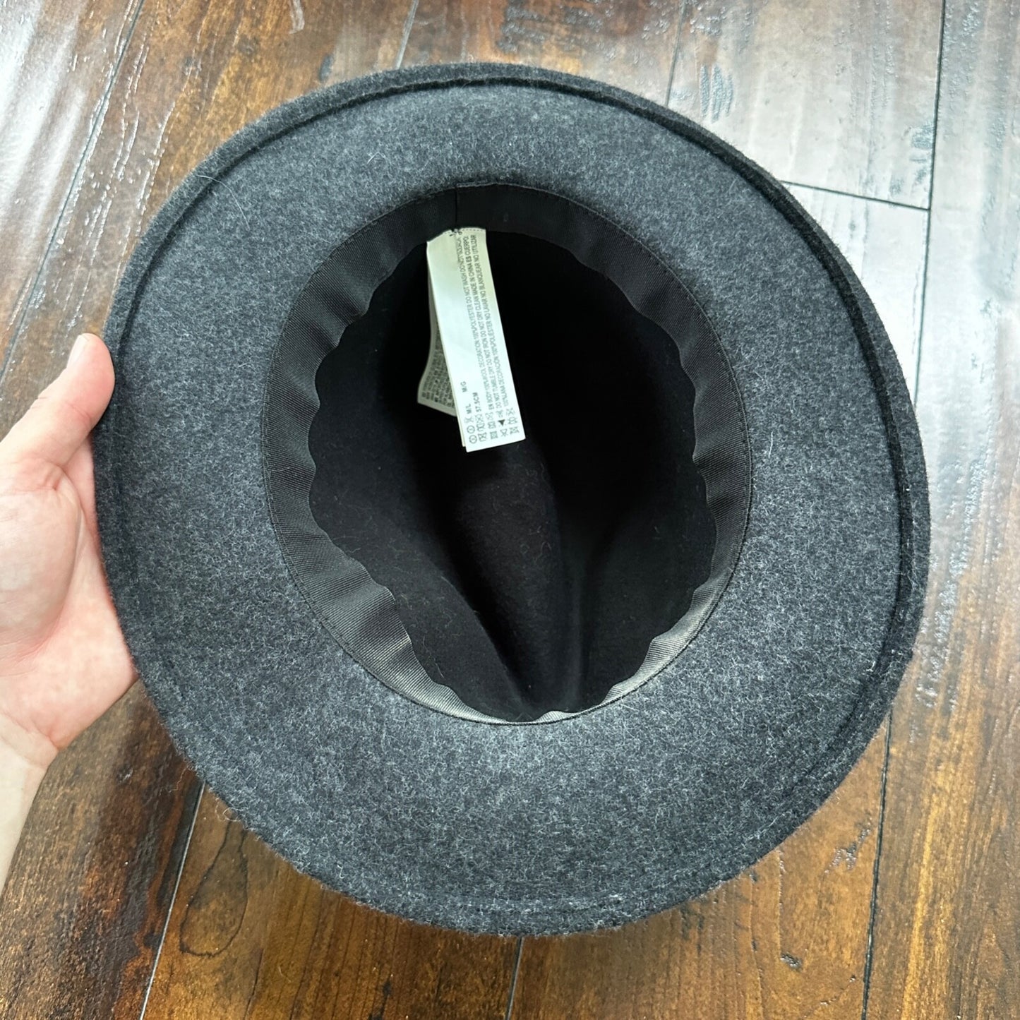 FOREVER 21 Fedora Hat Women's M/L 100% Wool Black Felt Wide Brim Cap