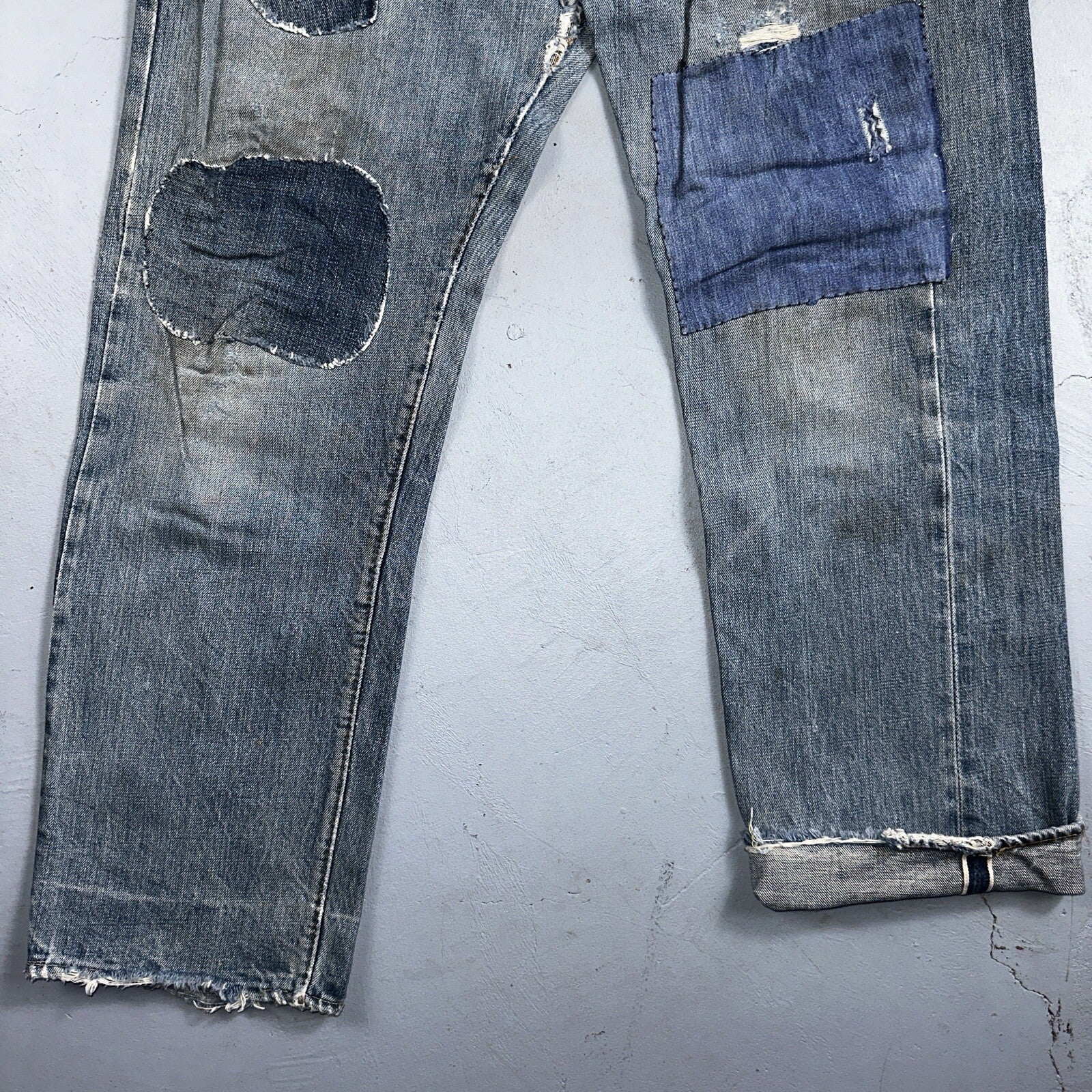 Levis 501 VTG 70s SS Redline Selvedge Jeans XX Blue Med Wash Patched Act 31x28